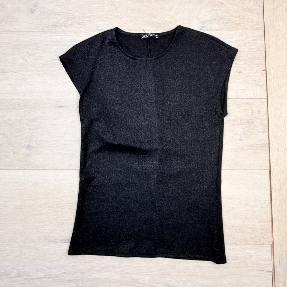 Zara Classic Sparkle Black Women's Top